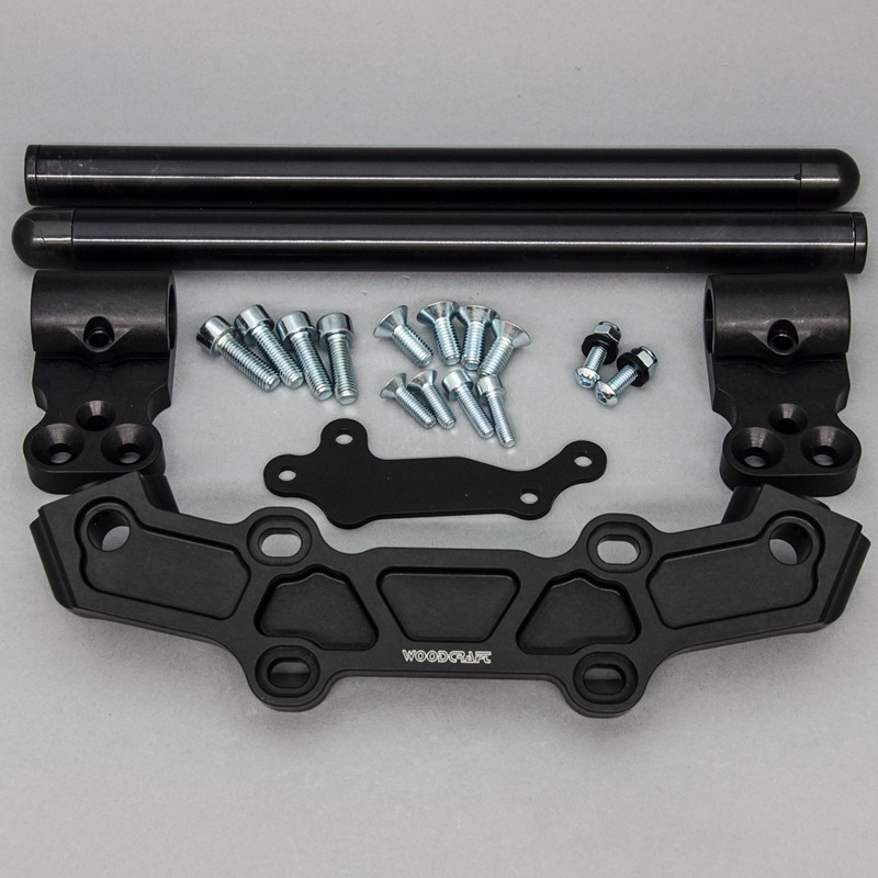 Woodcraft Clip On Adapter Plate w/ Standard Black Bars - 2" Rise - Yamaha FZ-09 2014-17 / XSR900 2016-2021 / FJ-09 2015-2016