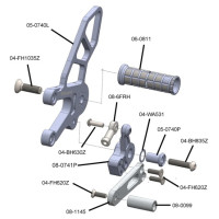 Woodcraft Rearset Kit - Complete GP Shift W/Pedals - Aprilia RSV4 / Tuono V4 (2021-23)