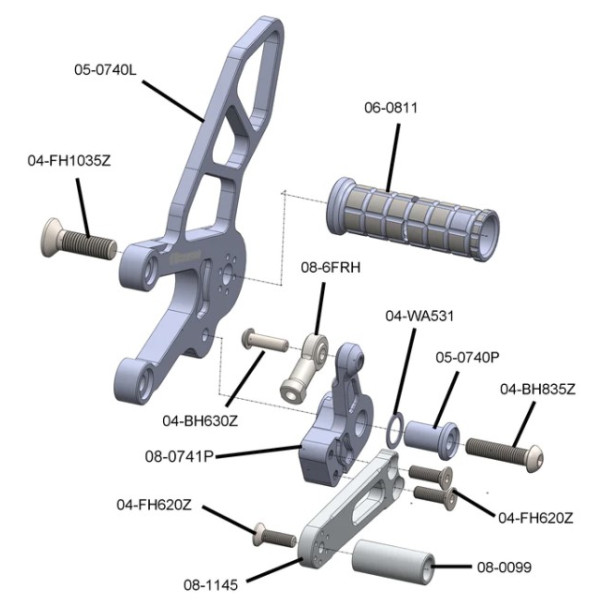 Woodcraft Rearset Kit - Complete GP Shift W/Pedals - Aprilia RSV4 / Tuono V4 (2021-23) Woodcraft Rearset Kit - Complete GP Shift W/Pedals - Aprilia RSV4 / Tuono V4 (2021-23)
