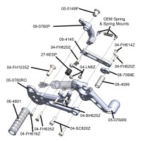 Woodcraft Rearset Kit - Complete STD / GP Shift W/Pedals - Aprilia RS660 (2021-23)