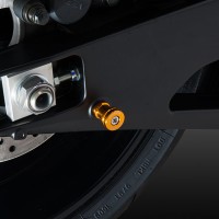 Zeta Racing Billet Aluminum Swingarm Spools - Gold Zeta Racing Billet Aluminum Swingarm Spools - Gold
