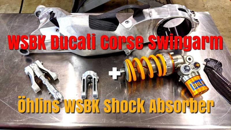 SBU 2020 Ducati Panigale V4R, Pt.9 - Ducati Corse WSBK Swingarm & Ohlins WSBK Shock Absorber!