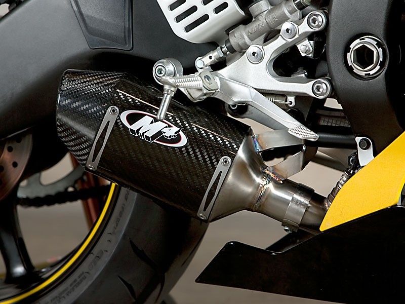 M4 2006-2022 YZF-R6 Street Slayer Mount Slip On w/ Muffler Box Eliminator Kit and Carbon Fiber Muffler