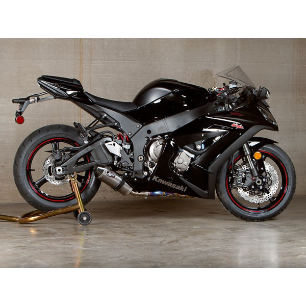 M4 Street Slayer Slip On 2011-2015 Kawasaki ZX-10R Titanium or Carbon Fiber Canister
