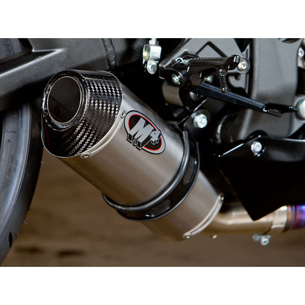 M4 Street Slayer Slip On 2011-2015 Kawasaki ZX-10R Titanium or Carbon Fiber Canister