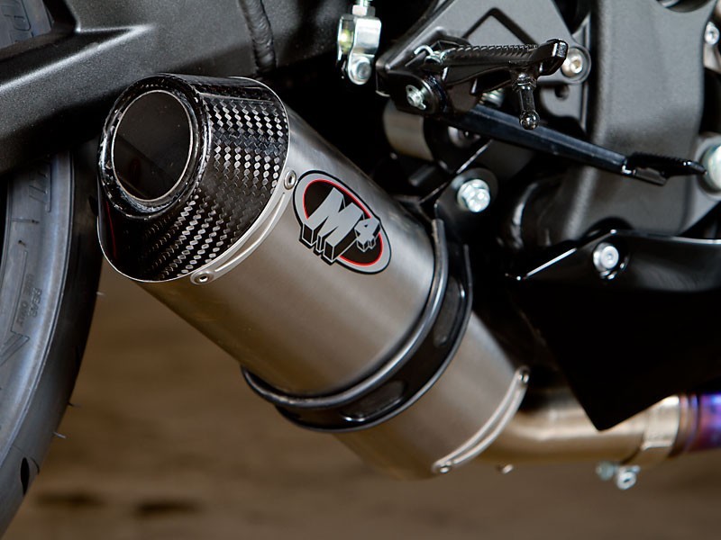 M4 Street Slayer Slip On 2011-2015 Kawasaki ZX-10R Titanium or Carbon Fiber Canister