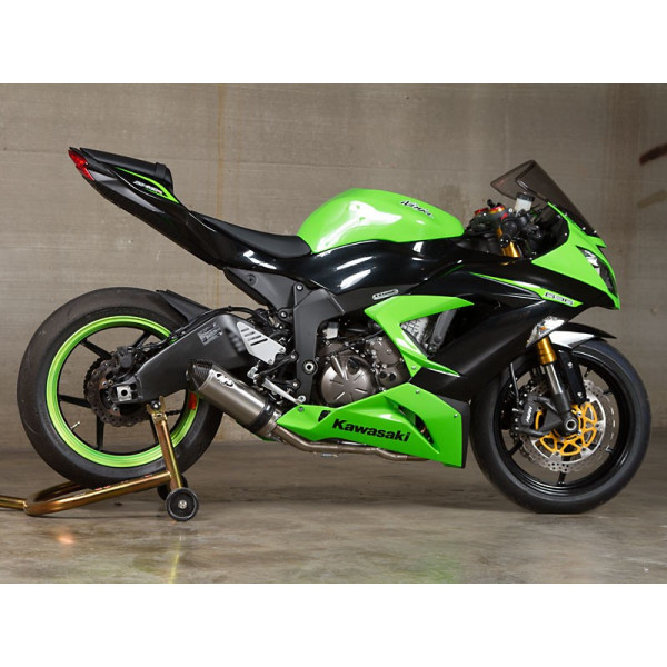 M4 Street Slayer Full Stainless Exhaust - 2009-2024 Kawasaki ZX-6R / 636 - Carbon or Titanium Canister