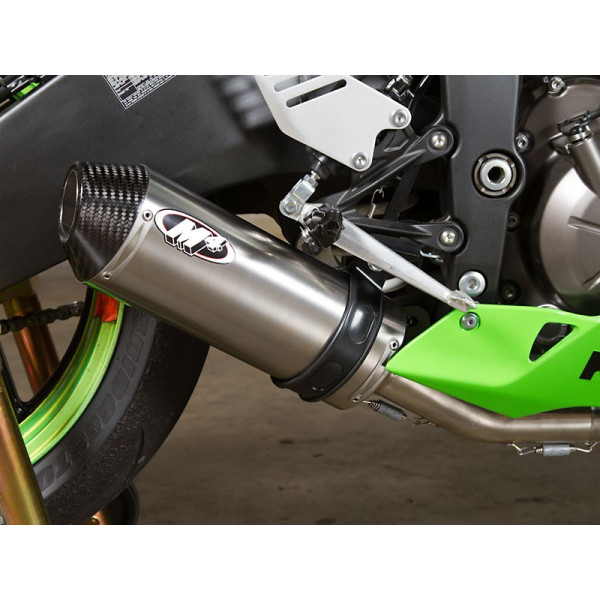 M4 Street Slayer Full Stainless Exhaust - 2009-2024 Kawasaki ZX-6R / 636 - Carbon or Titanium Canister