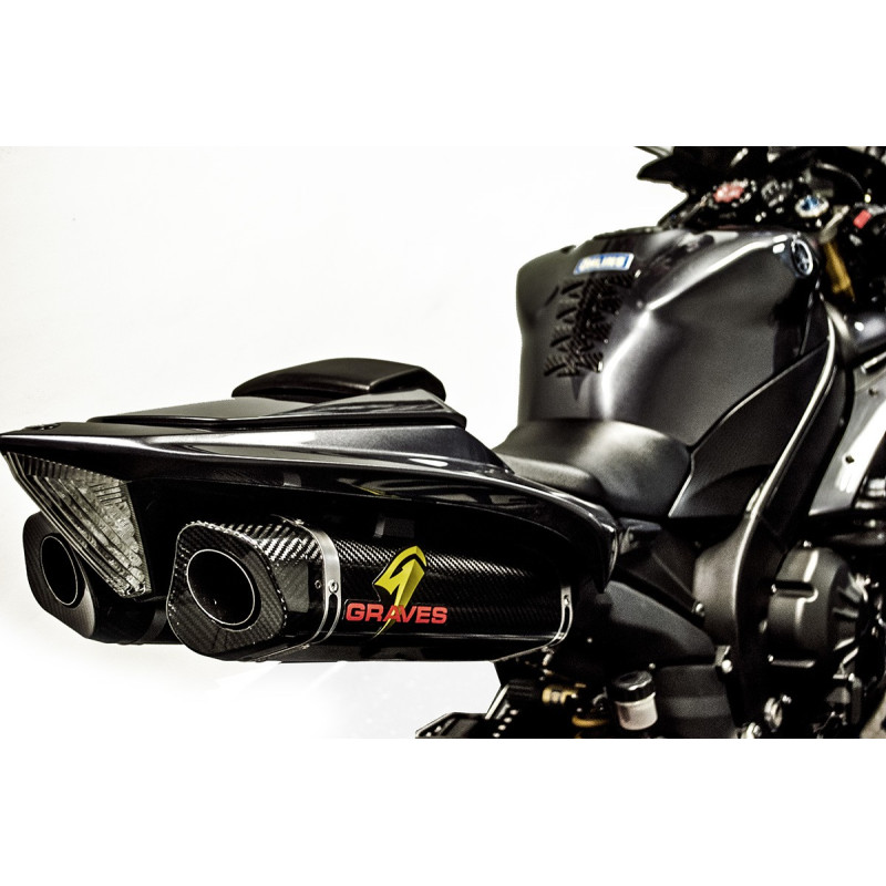 Graves Motorsports LINK R1 Cat Back Slip-on Titanium Exhaust Yamaha R1 2007-2008