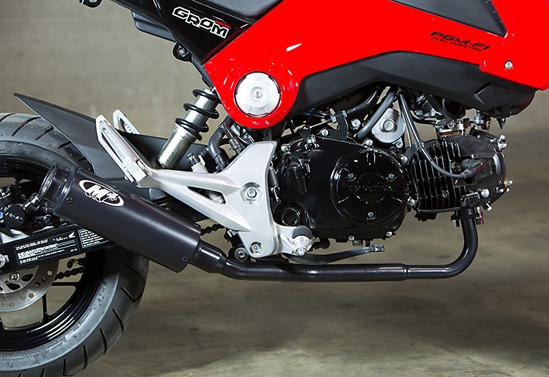 M4 Racing Black Full System with Low Mount Muffler 2014-2020 Honda MSX125 Grom