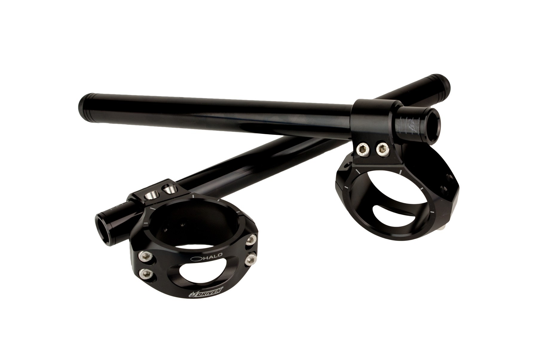 Driven Racing Halo Clip Ons 50-55mm - Yamaha, Suzuki, Kawasaki, Honda, Ducati, Aprilia, BMW