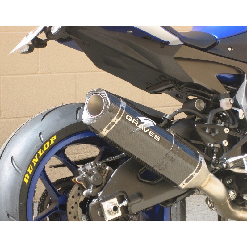 Graves Motorsports 2015-2023 Yamaha R1 / R1M Cat Eliminator Exhaust System Graves Motorsports 2015-2023 Yamaha R1 / R1M Cat Eliminator Exhaust System