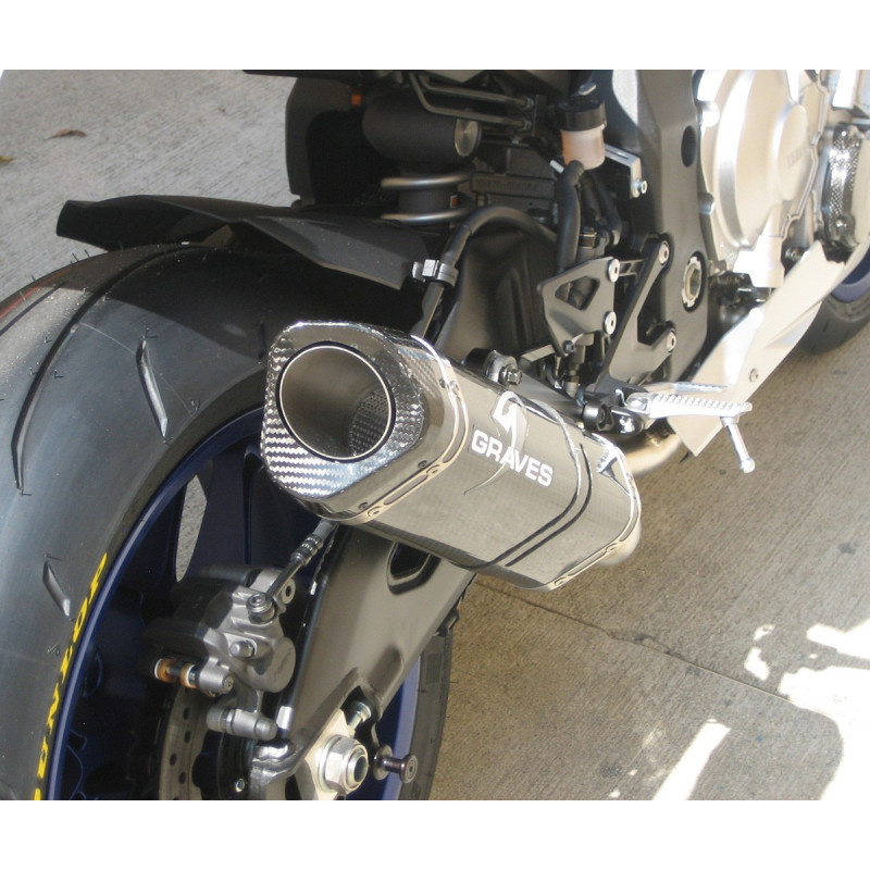 Graves Motorsports 2015-2023 Yamaha R1 / R1M Cat Eliminator Exhaust System Graves Motorsports 2015-2023 Yamaha R1 / R1M Cat Eliminator Exhaust System