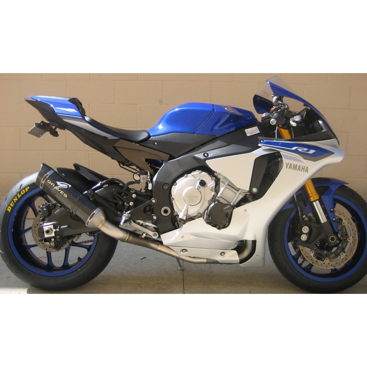 Graves Motorsports 2015-2023 Yamaha R1 / R1M Cat Eliminator Exhaust System Graves Motorsports 2015-2023 Yamaha R1 / R1M Cat Eliminator Exhaust System