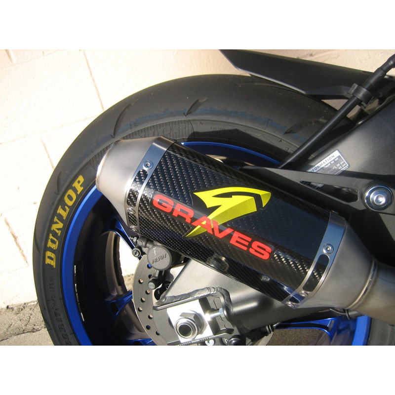 Graves Motorsports Yamaha YZF-R1 FZ-10 MT-10 Cat Back Slip-On Exhaust - Carbon Graves Motorsports Yamaha YZF-R1 FZ-10 MT-10 Cat Back Slip-On Exhaust - Carbon