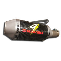 Graves Motorsports Yamaha YZF-R1 FZ-10 MT-10 Cat Back Slip-On Exhaust - Carbon