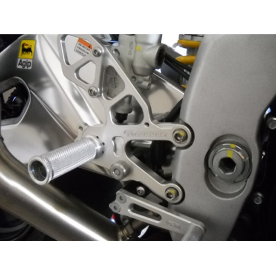 Woodcraft Complete Rearset for Aprilia RSV4 APRC, Tuono V4 2009-2016 - Clear Anodized