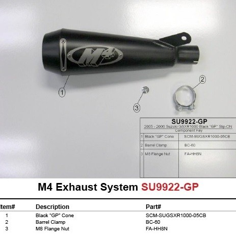 M4 Black GP Slip-On Exhaust System - Suzuki GSX-R1000 (2005-06