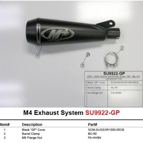 M4 Black GP Slip-On Exhaust System - Suzuki GSX-R1000 (2005-06)