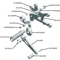 Woodcraft GP Shift Rearset Kit - Yamaha YZF-R6 (2006-2016)