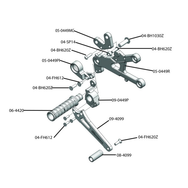Woodcraft GP Shift Rearset Kit - Yamaha YZF-R6 (2006-2016) Woodcraft GP Shift Rearset Kit - Yamaha YZF-R6 (2006-2016)
