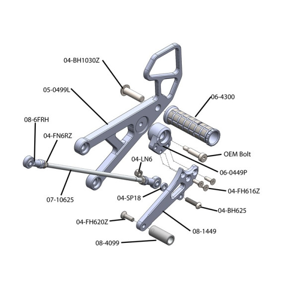 Woodcraft GP Shift Rearset Kit - Yamaha YZF-R6 (2006-2016) Woodcraft GP Shift Rearset Kit - Yamaha YZF-R6 (2006-2016)