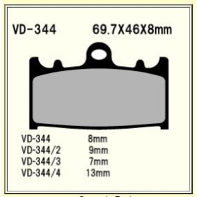 VESRAH VD-344 SRJL-17 BRAKE PAD KIT FOR SUZUKI GSXR600 AND GSXR750