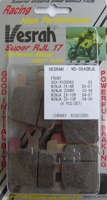 VESRAH VD-354 SRJL-17 BRAKE PAD KIT FOR KAWASAKI