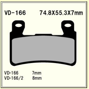 VESRAH VD-166/2SRJL-XX BRAKE PAD KIT FOR HONDA CBR1300 / KAWASAKI
