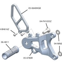 Woodcraft Adjustable Rearset Kit - Black w/ Shifter - MV Agusta F3 / Brutale 675 / 800RR