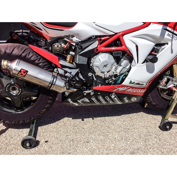 Woodcraft Adjustable Rearset Kit - Black w/ Shifter - MV Agusta F3 / Brutale 675 / 800RR