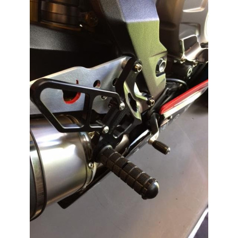 Woodcraft Adjustable Rearset Kit - Black w/ Shifter - MV Agusta F3 / Brutale 675 / 800RR