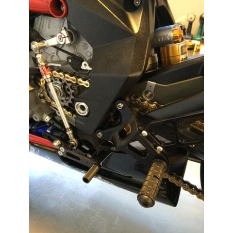 Woodcraft Adjustable Rearset Kit - Black w/ Shifter - MV Agusta F3 / Brutale 675 / 800RR