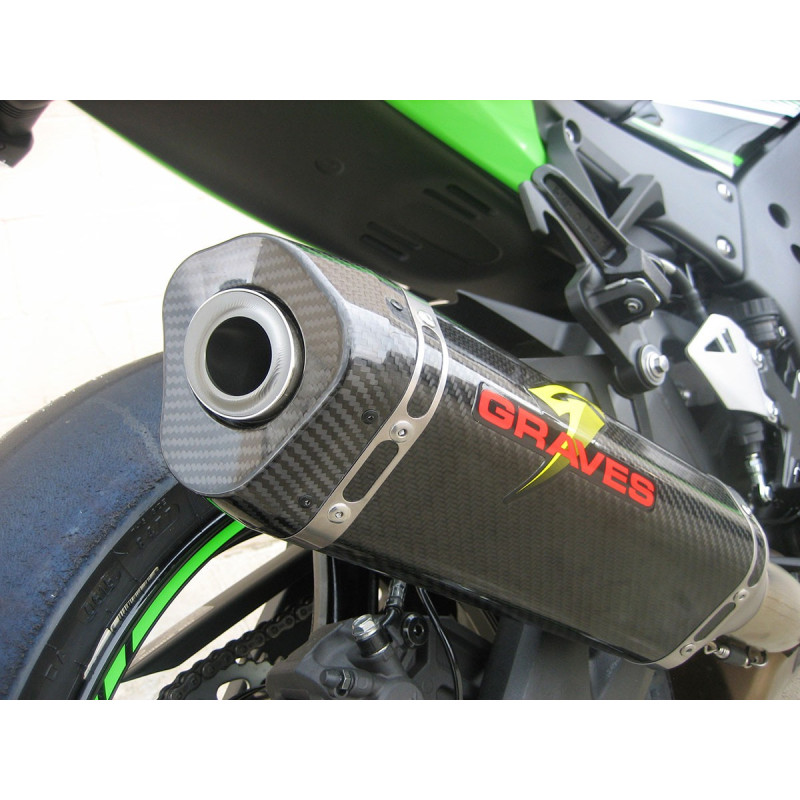 Graves Motorsports 2016-2023 Kawasaki ZX10R Cat Back Carbon Exhaust System