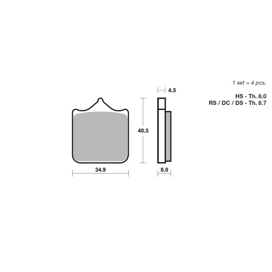 SBS Dual Sinter Brake Pads - 2009-2018 BMW S1000RR - 870DS-1 SBS Dual Sinter Brake Pads - 2009-2018 BMW S1000RR - 870DS-1