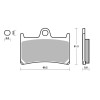 SBS Dual Carbon Brake Pads- Yamaha R6/ R1/ FZ-09 - 634DC