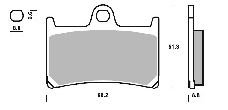 SBS Dual Carbon Brake Pads- Yamaha R6/ R1/ FZ-09 - 634DC