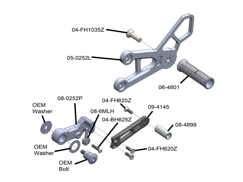 Woodcraft Suzuki GSX-R1000 Rearset 2017-2023