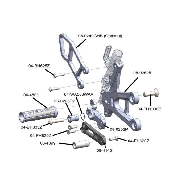 Woodcraft Suzuki GSX-R1000 Rearset 2017-2023