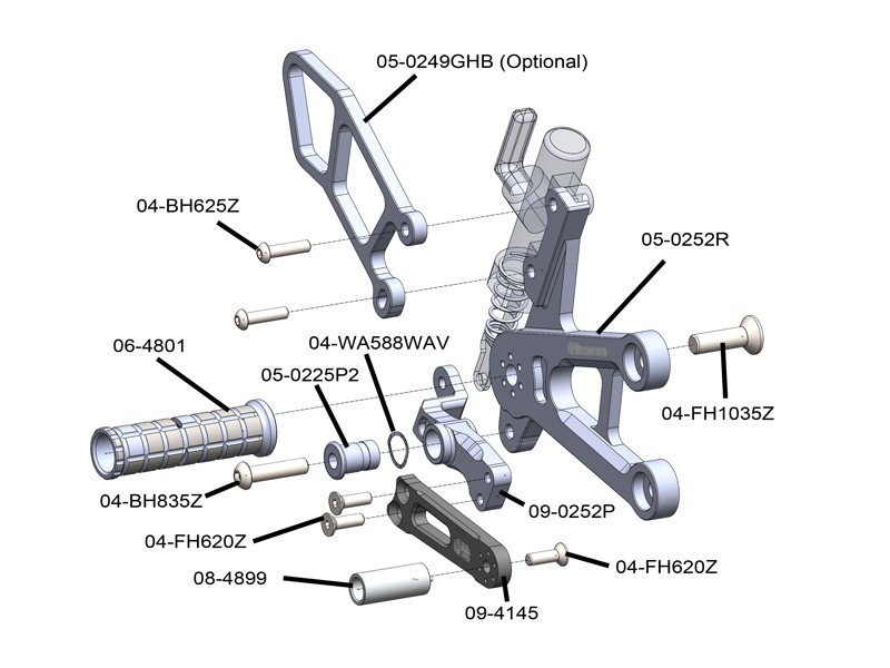 Woodcraft Suzuki GSX-R1000 Rearset 2017-2023