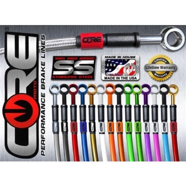 Core Moto BMW S1000RR 08-18 FRONT AND REAR BRAKE LINE KIT 3T LAYAOUT ABS DELETED RACE USE ONLY (4 Lines)