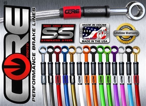 Core Moto BMW S1000RR 08-18 FRONT AND REAR BRAKE LINE KIT 3T LAYAOUT ABS DELETED RACE USE ONLY (4 Lines)
