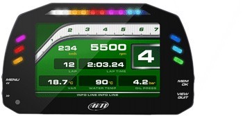 AIM Sports MXS Color Motorcycle Dash Data Logger - Honda, Kawasaki, Suzuki, Yamaha, Ducati, BMW, Aprilia