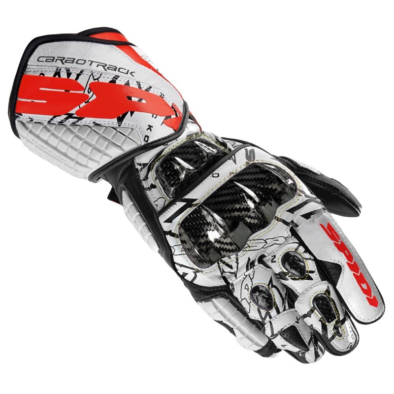 Spidi Carbo Track Replica Leather Gloves - White Spidi Carbo Track Replica Leather Gloves - White