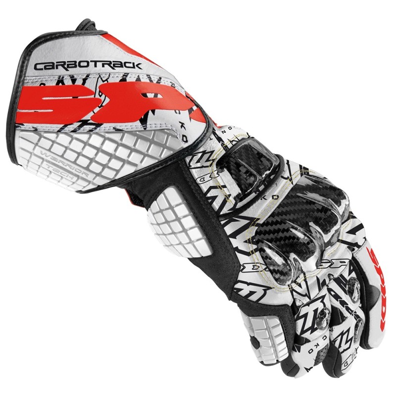 Spidi Carbo Track Replica Leather Gloves - White Spidi Carbo Track Replica Leather Gloves - White