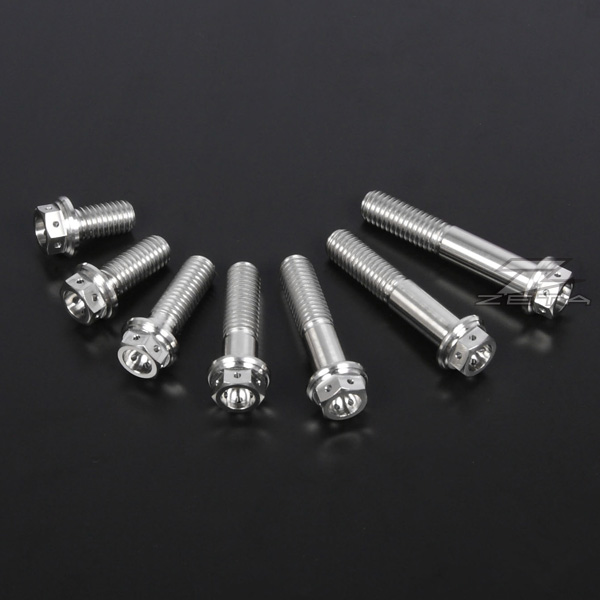 Zeta Z-Titanium Pre-Drilled Racing Flange Bolt M10x1.25 75mm length Zeta Z-Titanium Pre-Drilled Racing Flange Bolt M10x1.25 75mm length