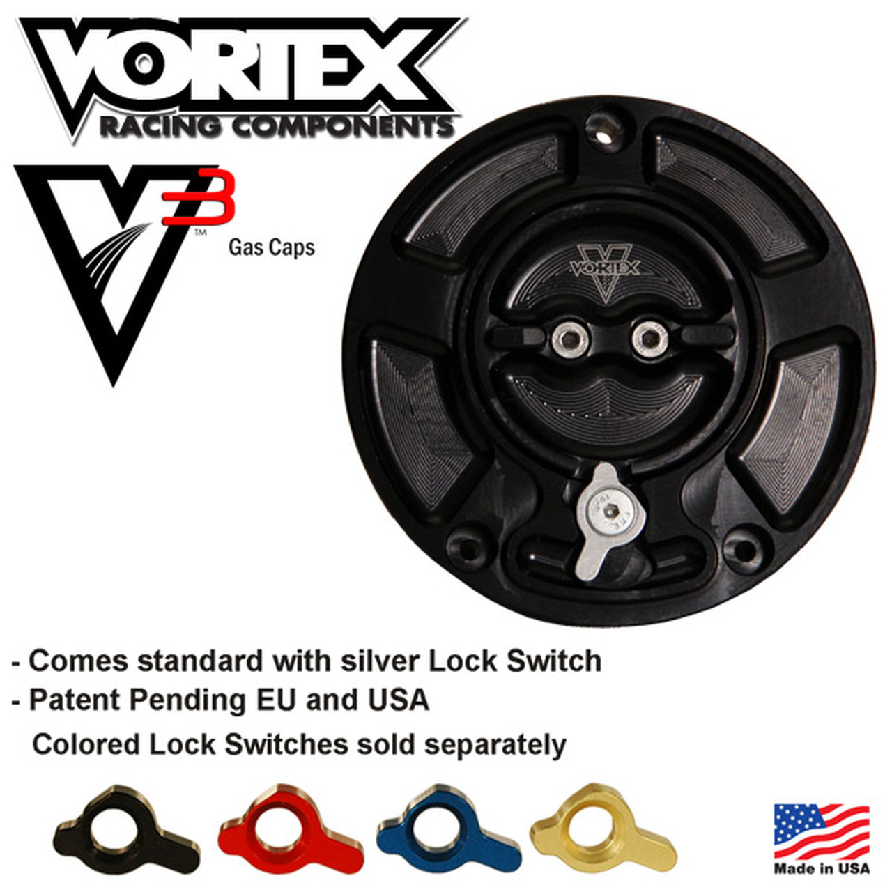 Vortex V3 Keyless Fuel Cap YZF-R1 YZF-R6 FZ-07 /FZ-09  Other Yamahas  GC610C